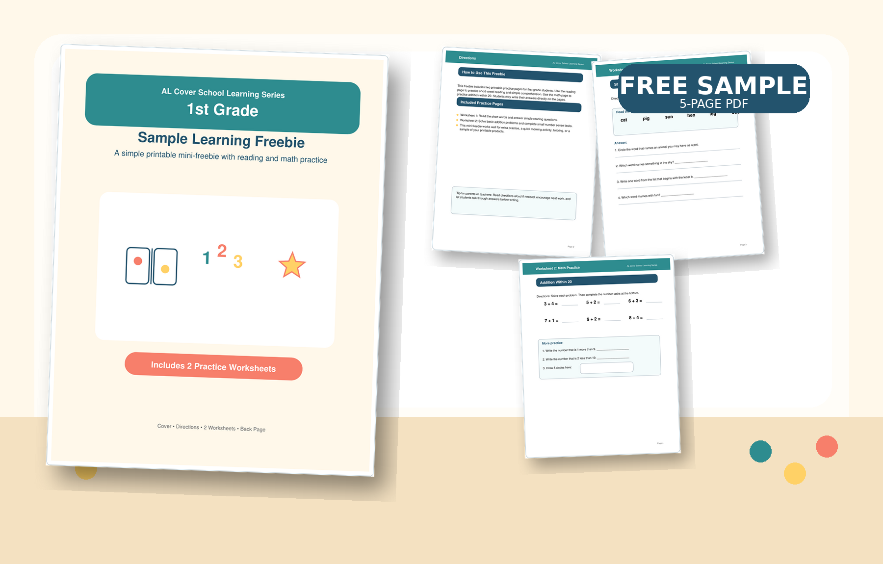 1st Grade Sample Learning Freebie