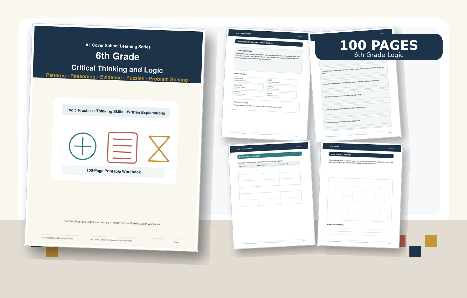 6th Grade Critical Thinking and Logic Workbook