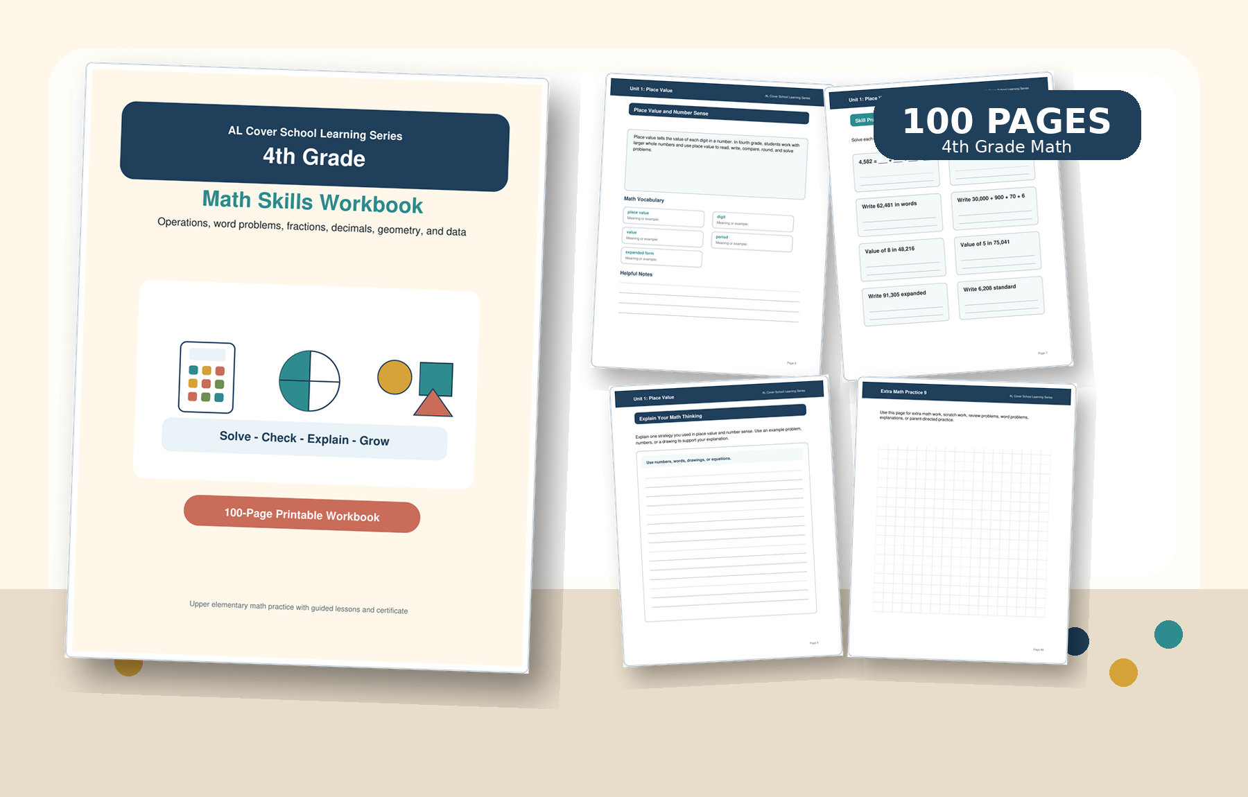 4th Grade Math Skills Workbook