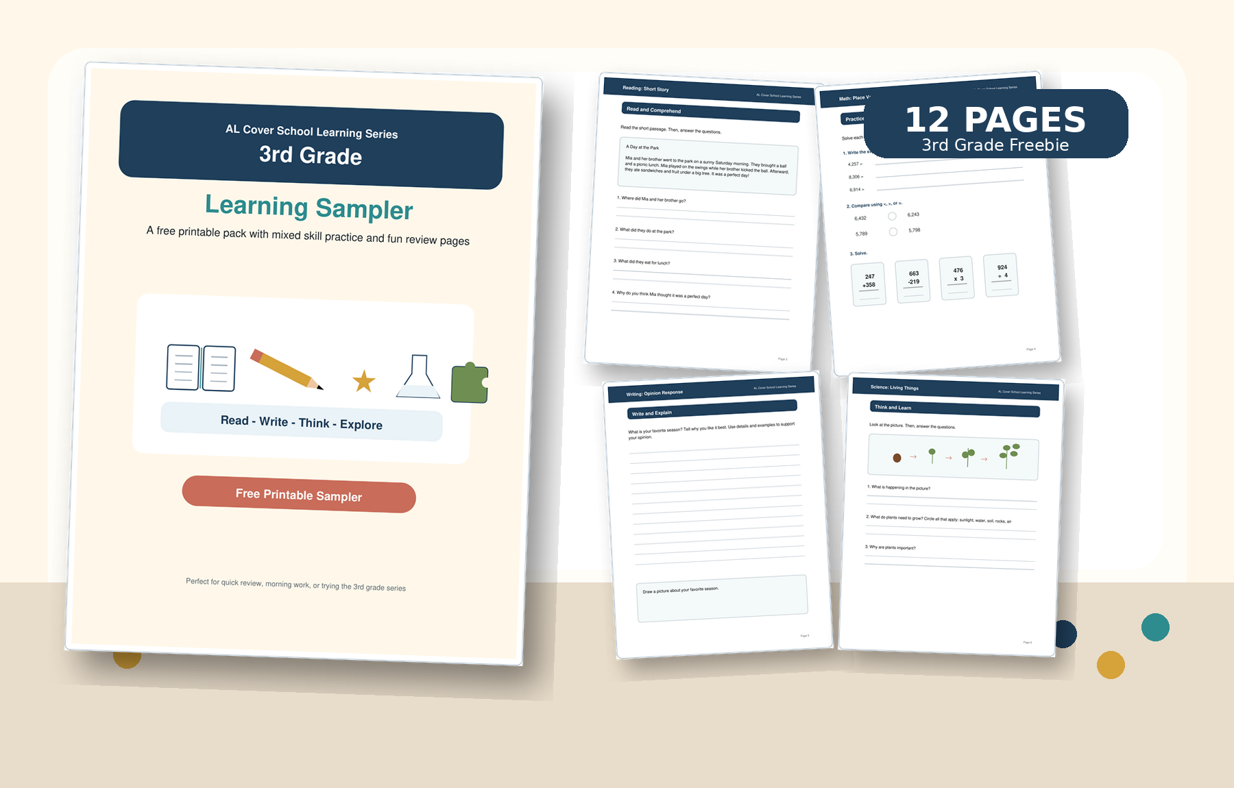 3rd Grade Learning Sampler Freebie