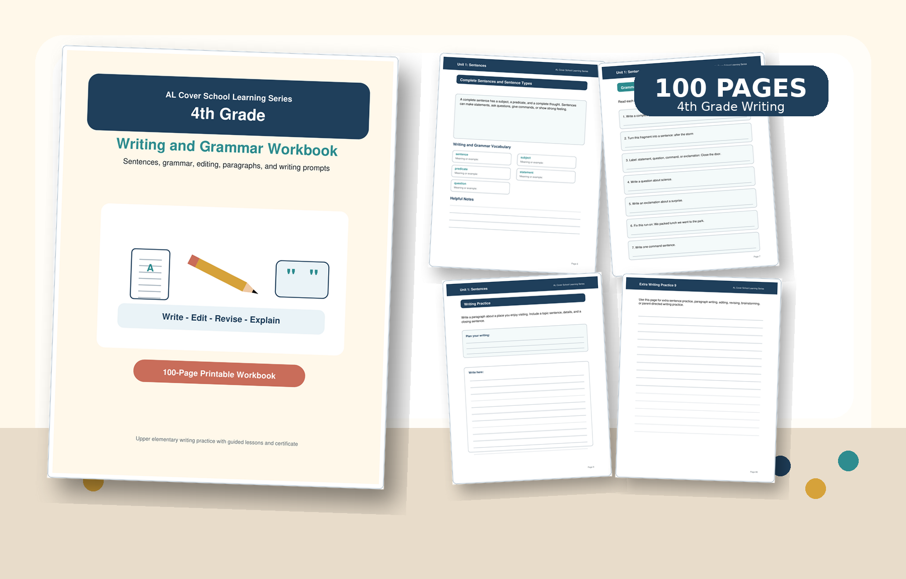 4th Grade Writing and Grammar Workbook