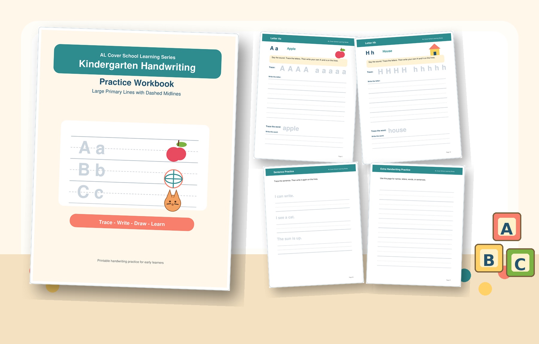 Kindergarten Handwriting Practice Workbook