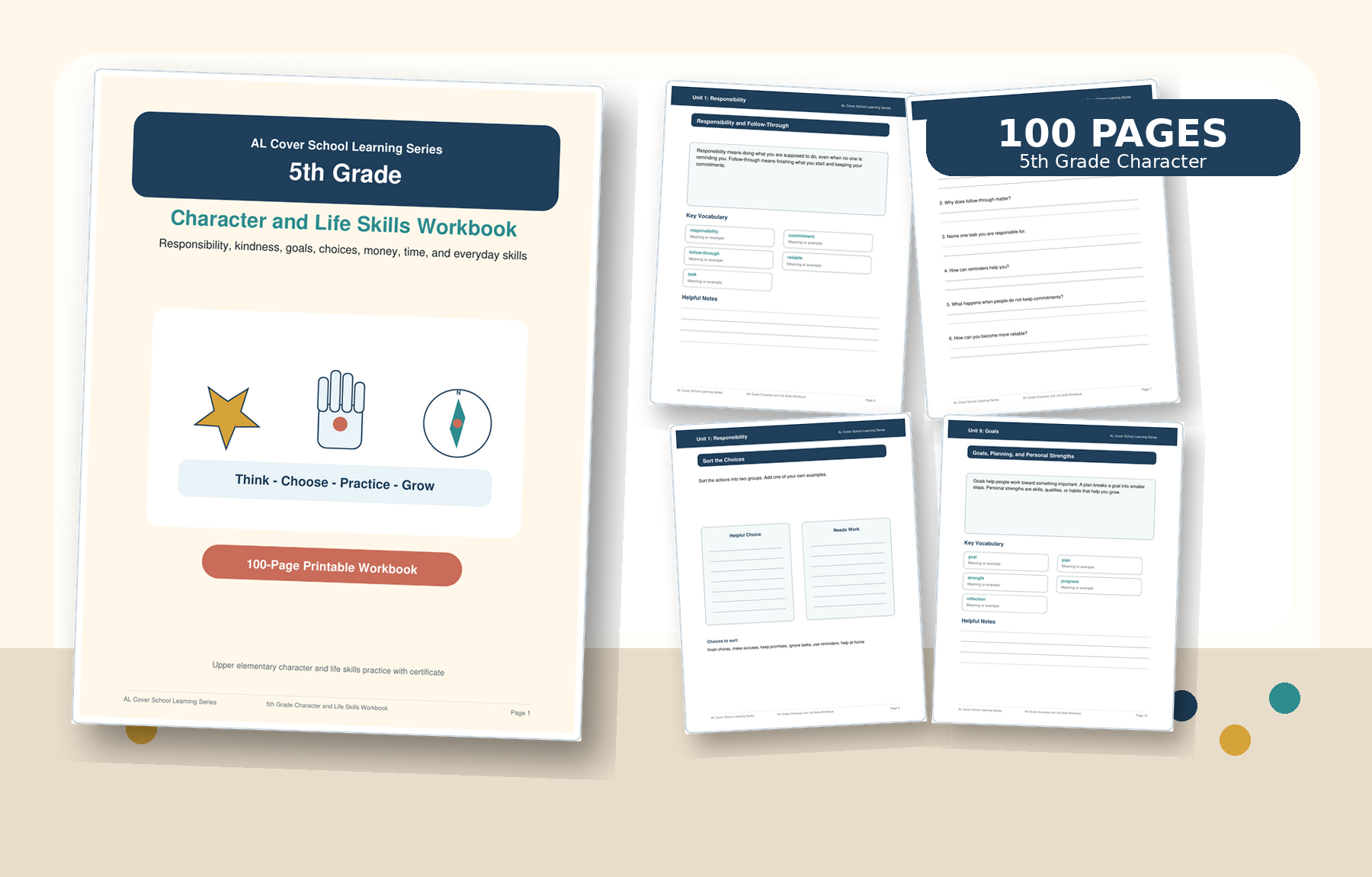 5th Grade Character and Life Skills Workbook
