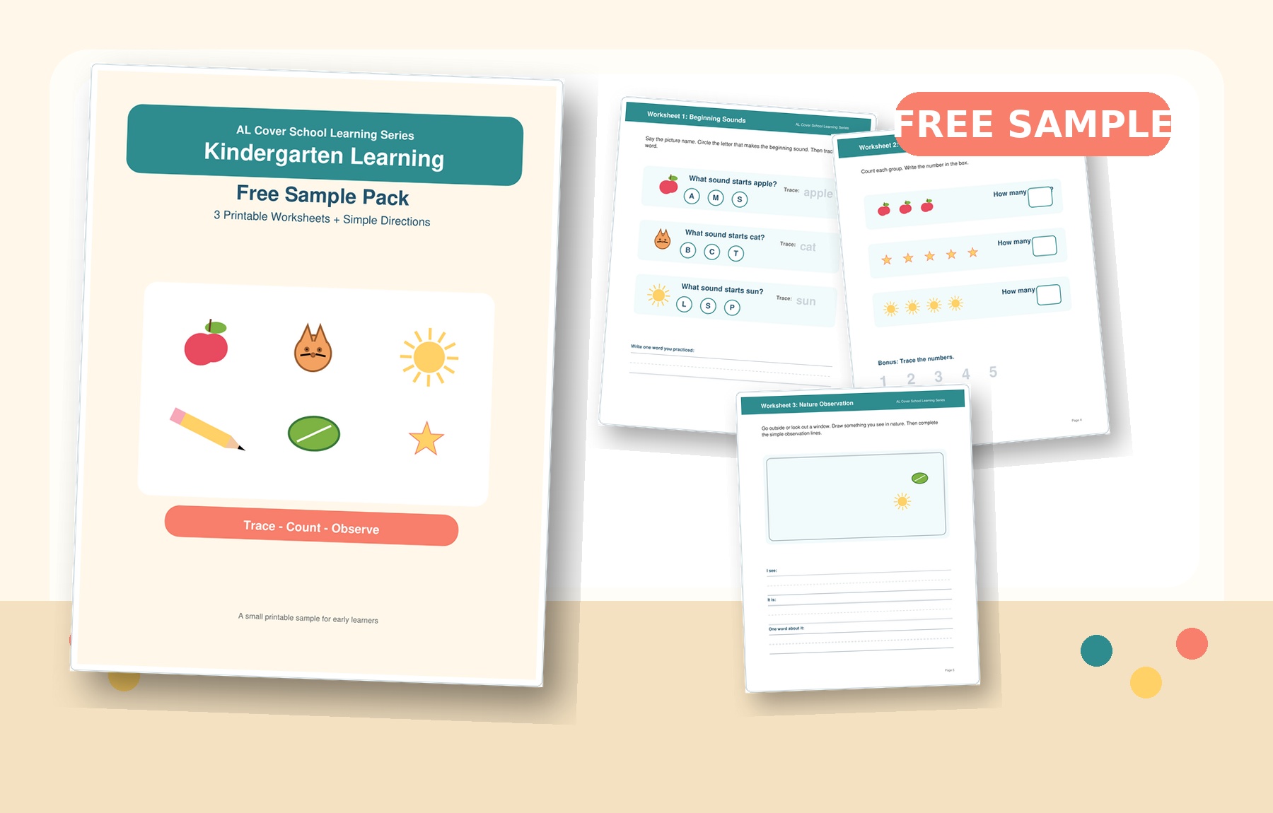 Kindergarten Learning Free Sample Pack