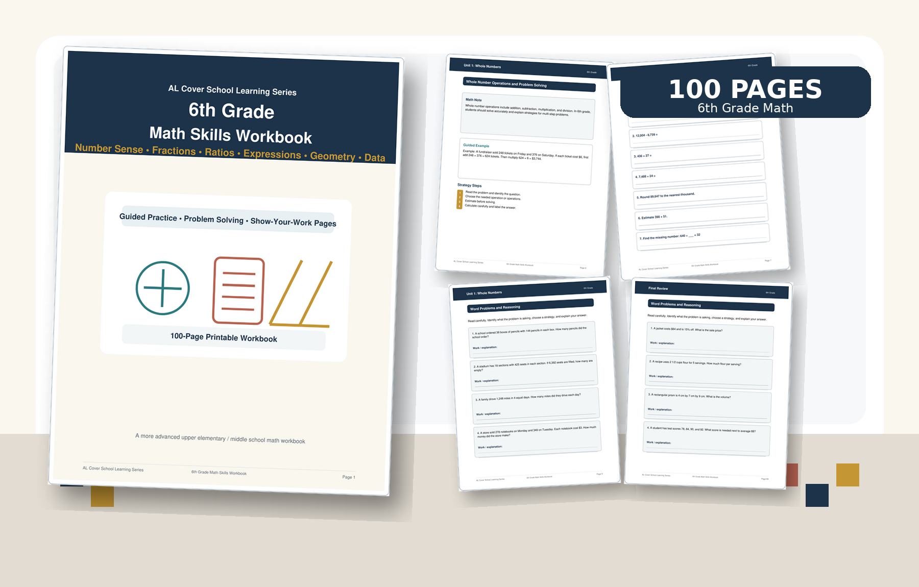 6th Grade Math Skills Workbook