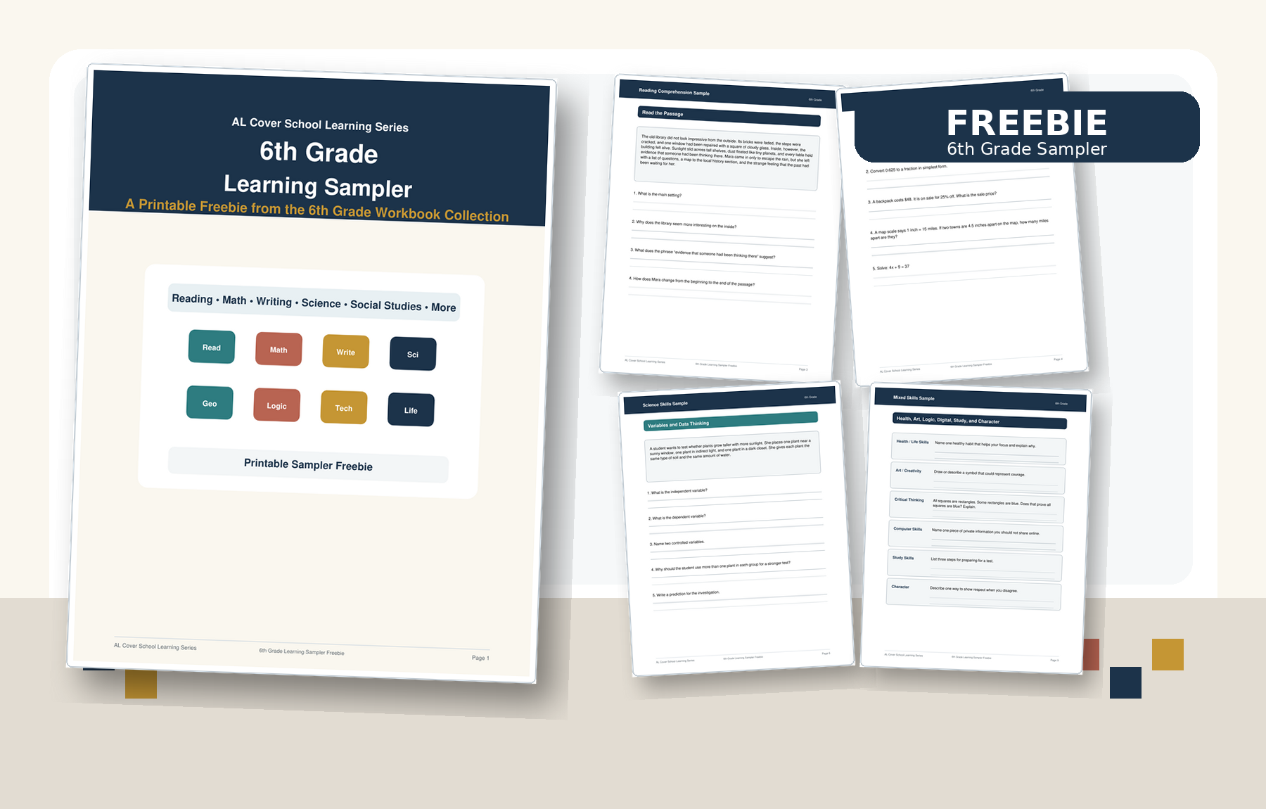 6th Grade Learning Sampler Freebie