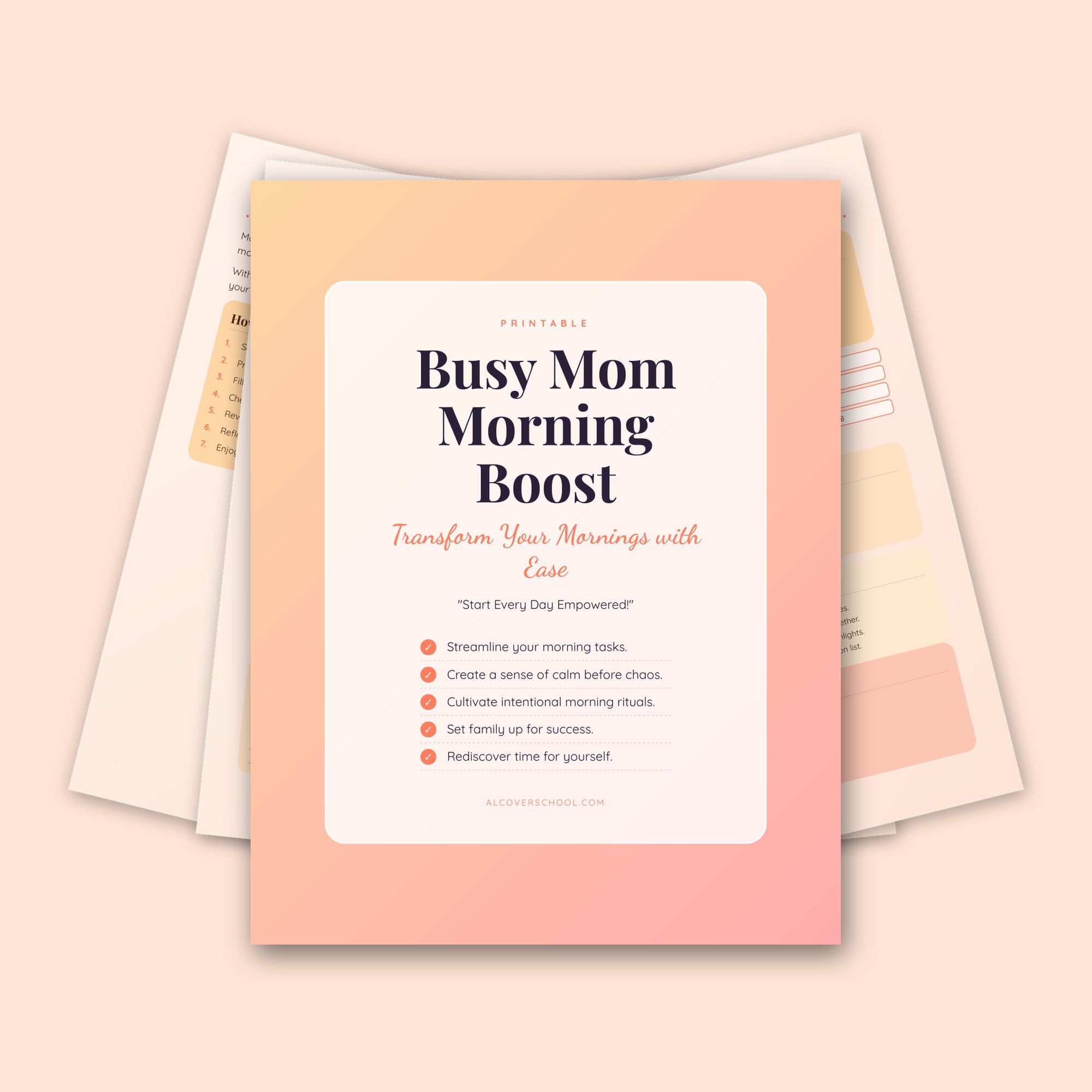 Printable Busy Mom Morning Routine Planner, Digital Download PDF for Busy Moms, Morning Boost Checklist for Daily Success