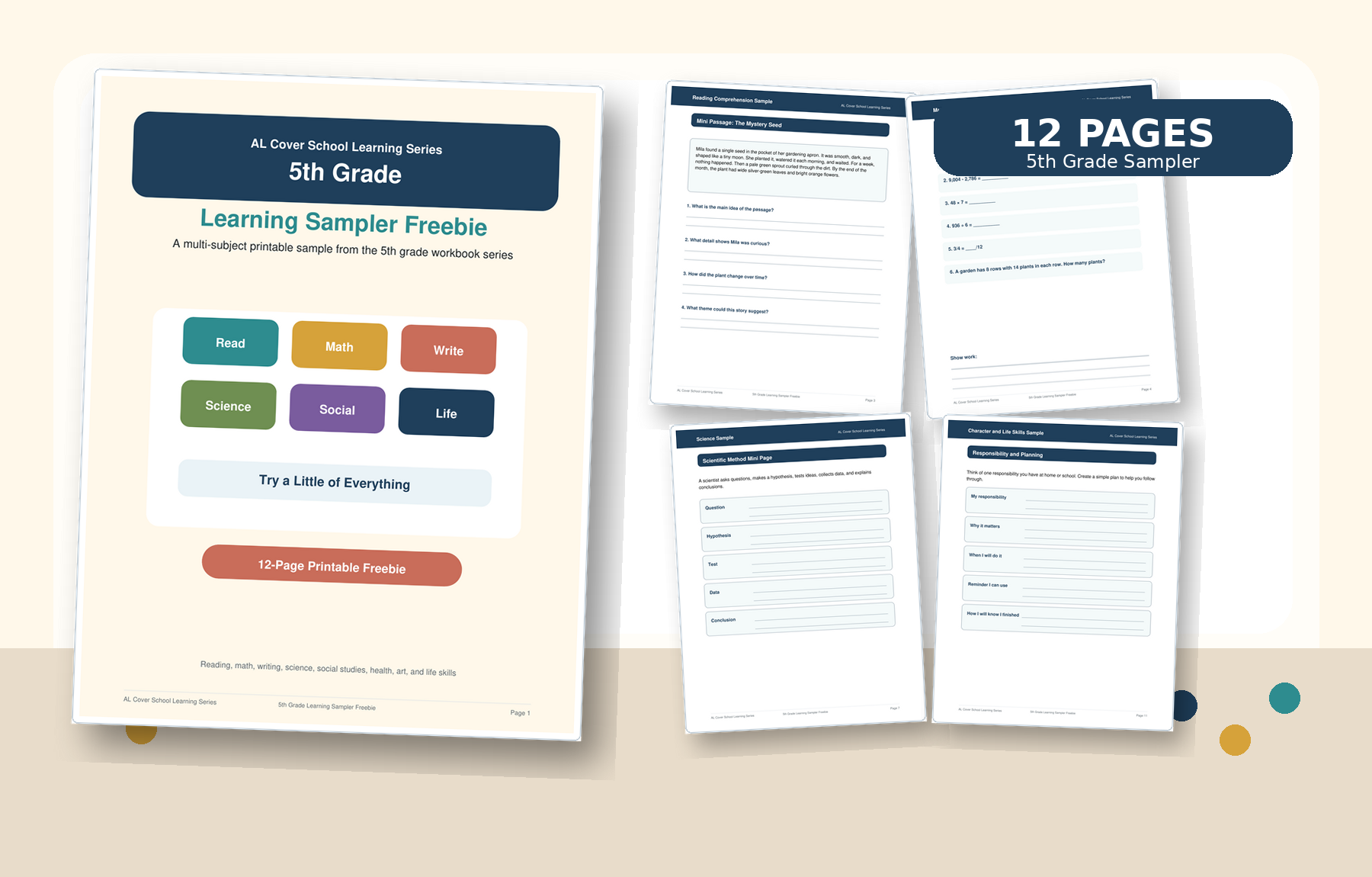 5th Grade Learning Sampler Freebie