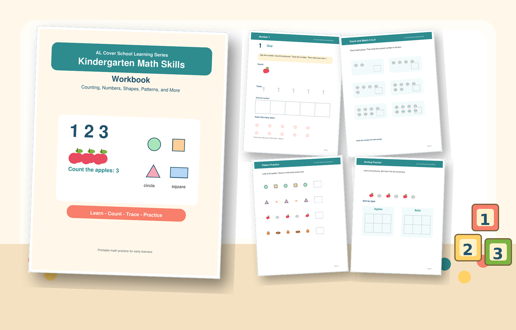 Kindergarten Math Skills Workbook